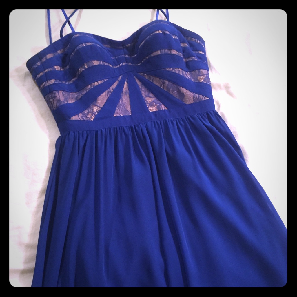 Gorgeous Blue Floor Length Prom Dress